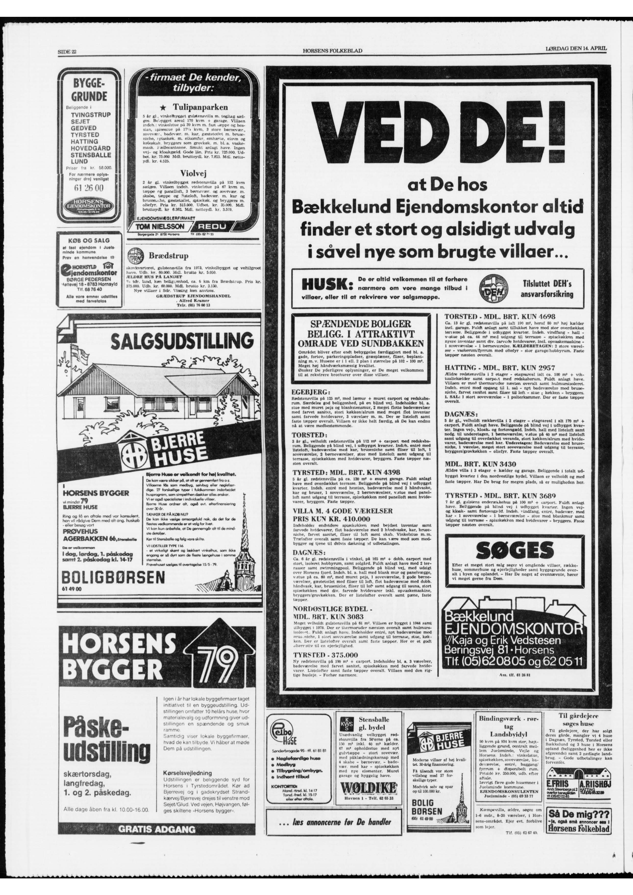 Bolig Børsen annonce i Horsens Folkeblad d. 14-04-1979.