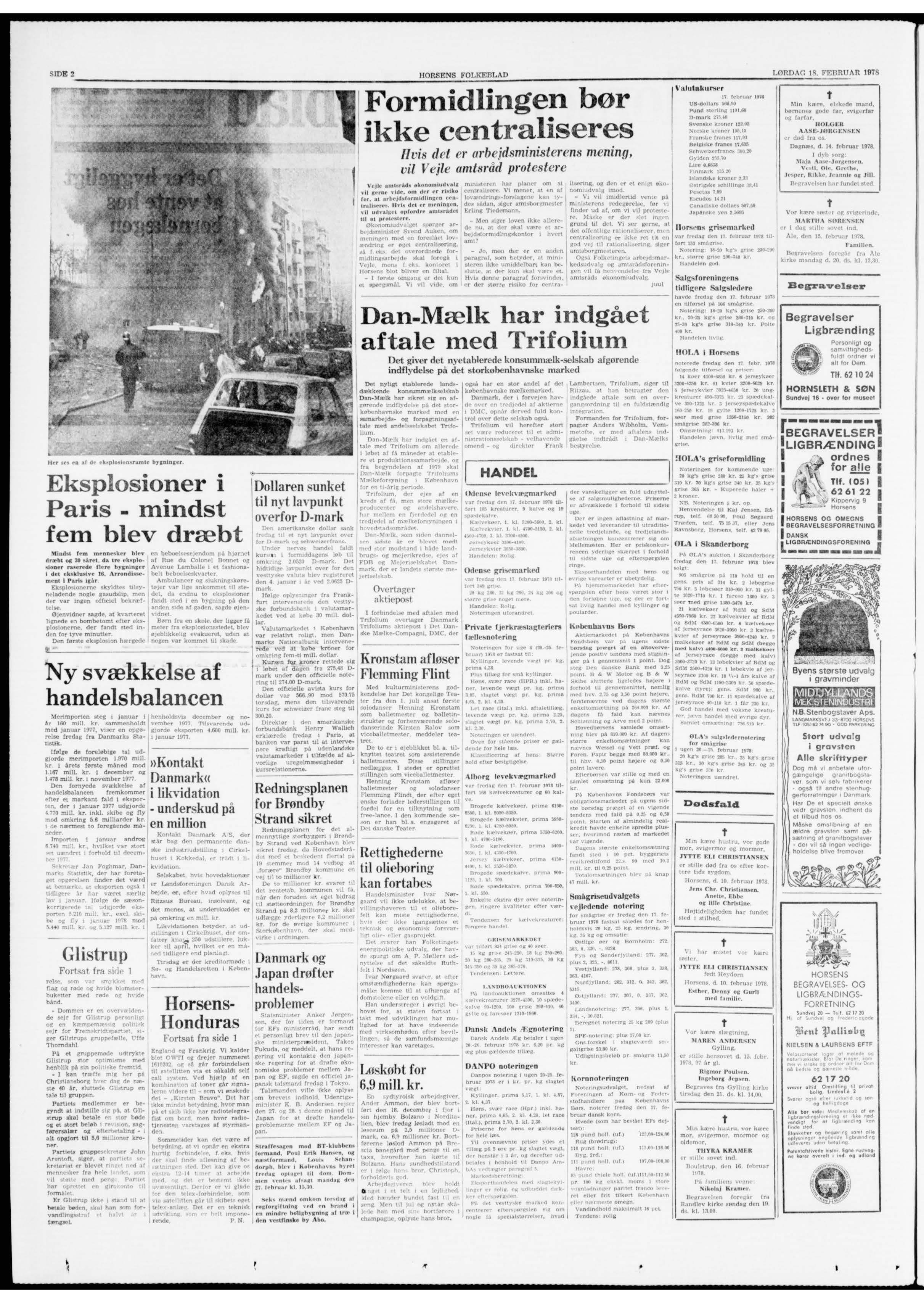 Holger Aase-Jørgensen, dødsannonce i Horsens Folkeblad d. 18-02-1978
